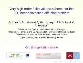 Very high-order finite volume scheme for the  2D linear convection-diffusion problem S. Clain 1 , 3