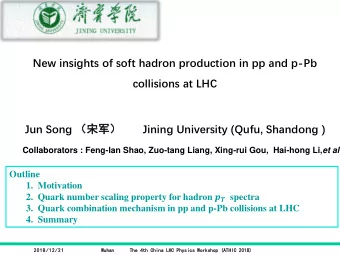 New insights of soft hadron production in pp and p-Pb  collisions at LHC Jun Song
