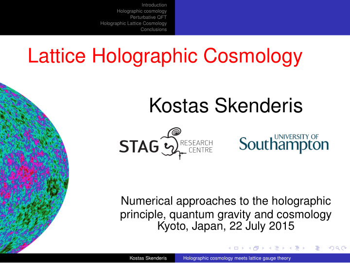 lattice holographic cosmology kostas skenderis