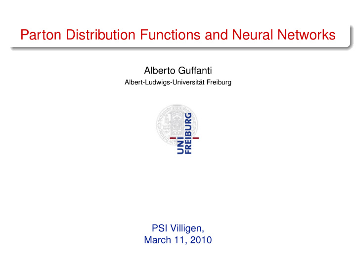 parton distribution functions and neural networks