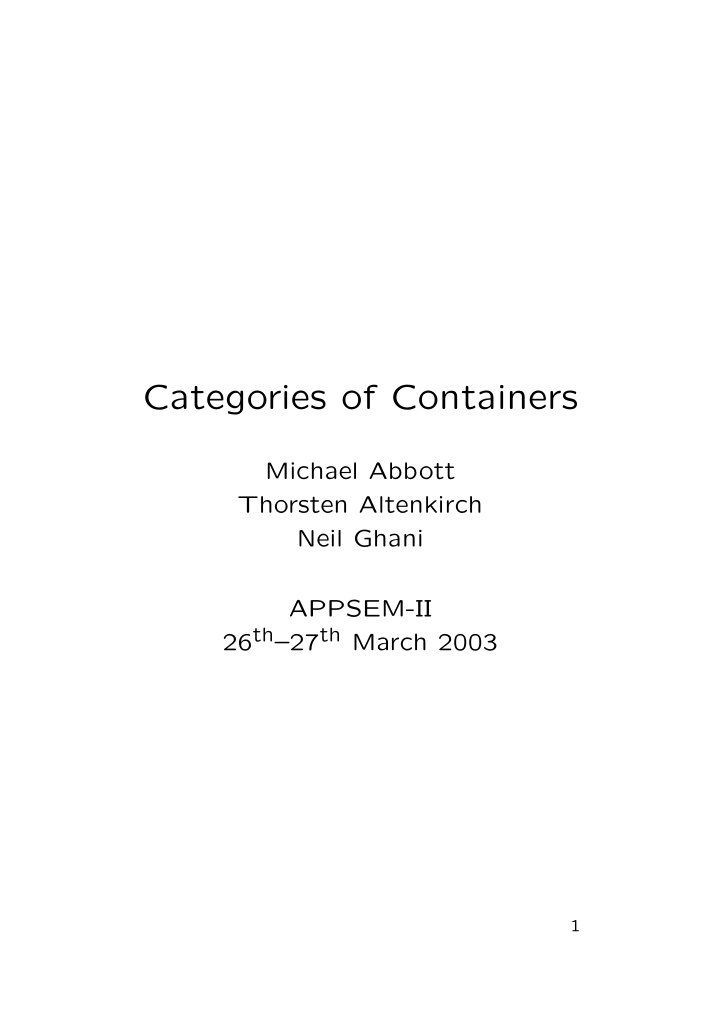 categories of containers