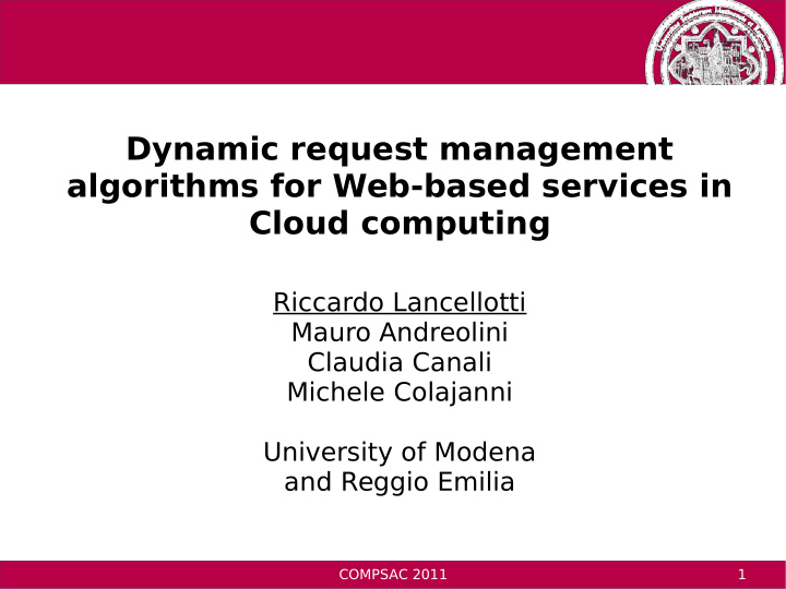 dynamic request management algorithms for web based