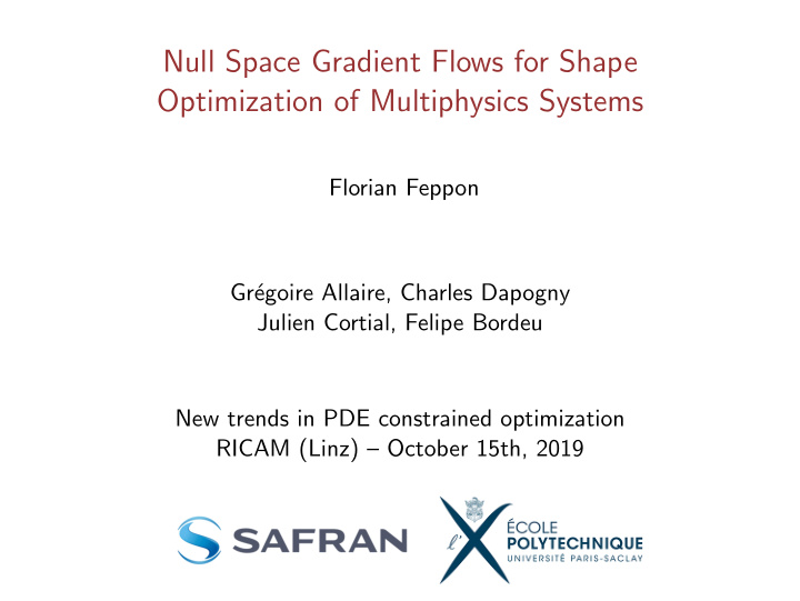 null space gradient flows for shape optimization of