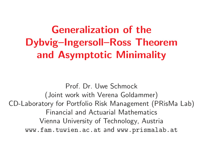 generalization of the dybvig ingersoll ross theorem and