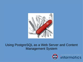 Using PostgreSQL as a Web Server and Content  Management System  About Me  Tim Colles  Deputy Head