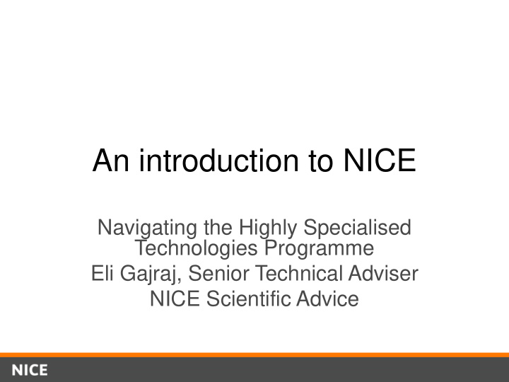 an introduction to nice