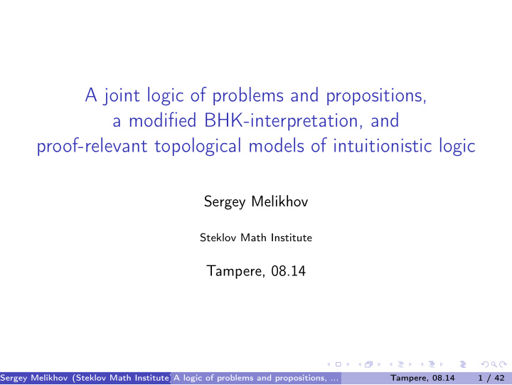 a joint logic of problems and propositions a modified bhk