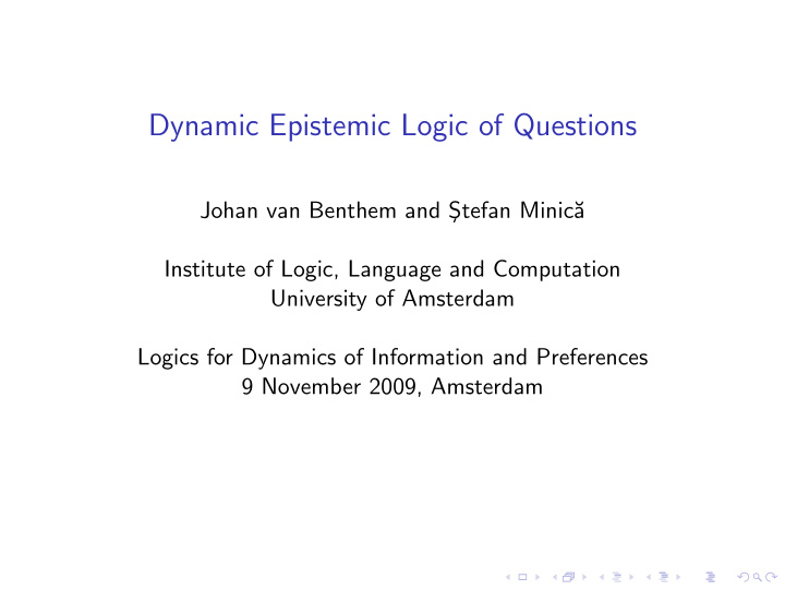 dynamic epistemic logic of questions