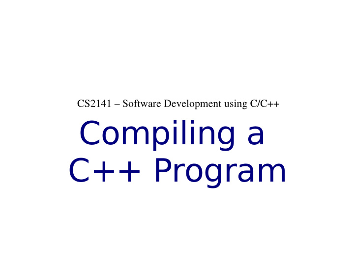 compiling a c program g