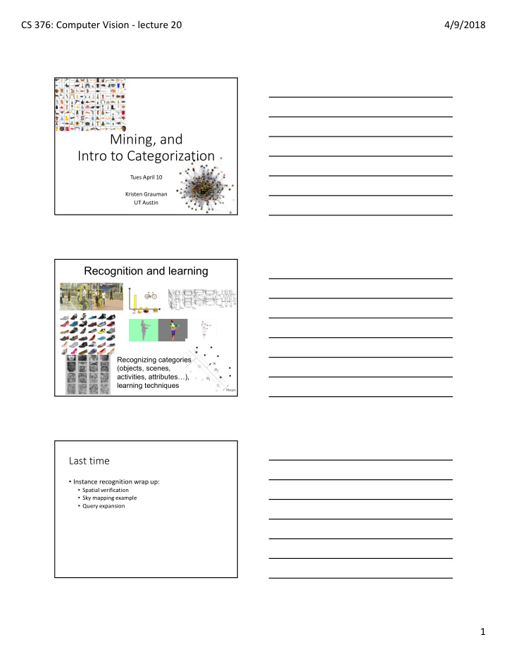 mining and intro to categorization