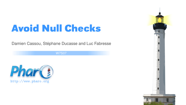 avoid null checks