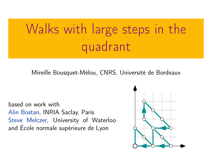 walks with large steps in the quadrant