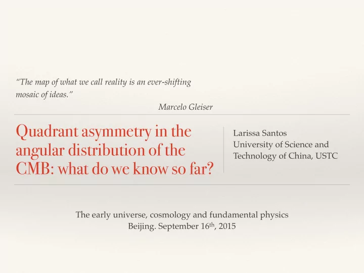 quadrant asymmetry in the
