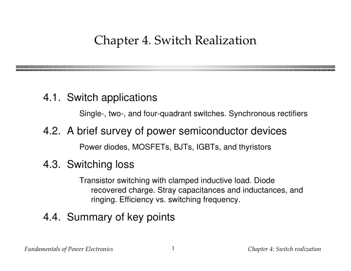 chapter 4 switch realization