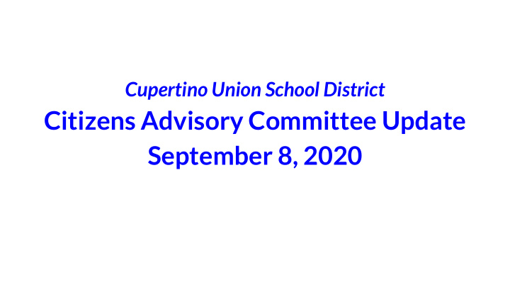 citizens advisory committee update september 8 2020