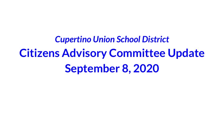 citizens advisory committee update september 8 2020