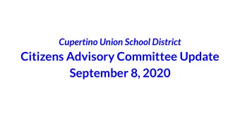 Citizens Advisory Committee Update  September 8, 2020  Citizens Advisory Committee Timeline
