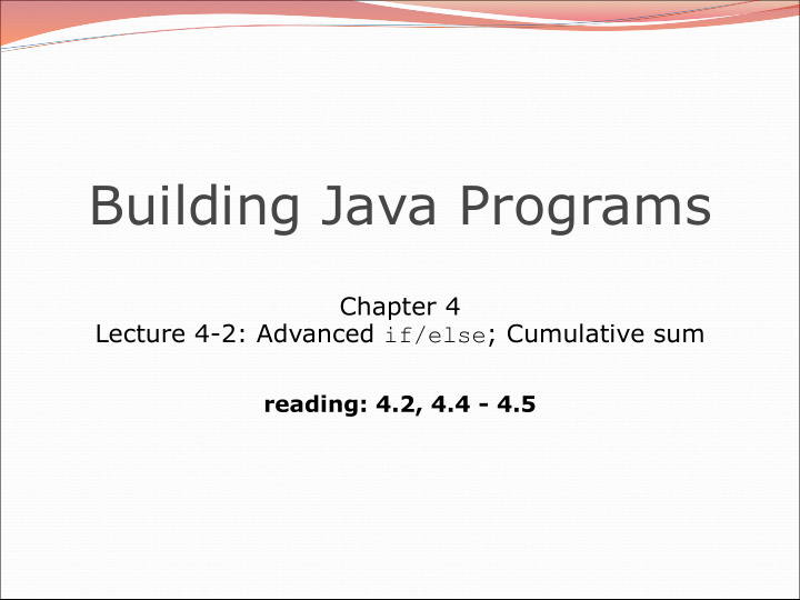 building java programs