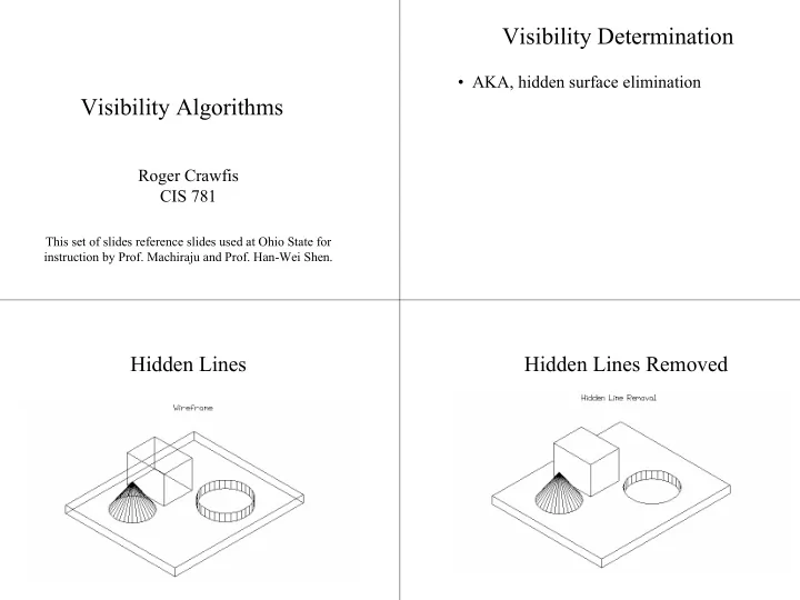 visibility determination