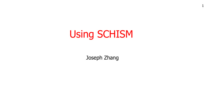 using schism