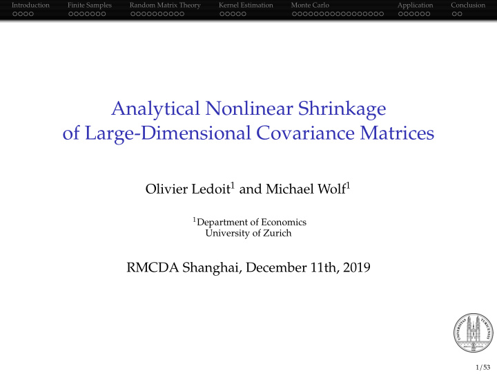 analytical nonlinear shrinkage of large dimensional
