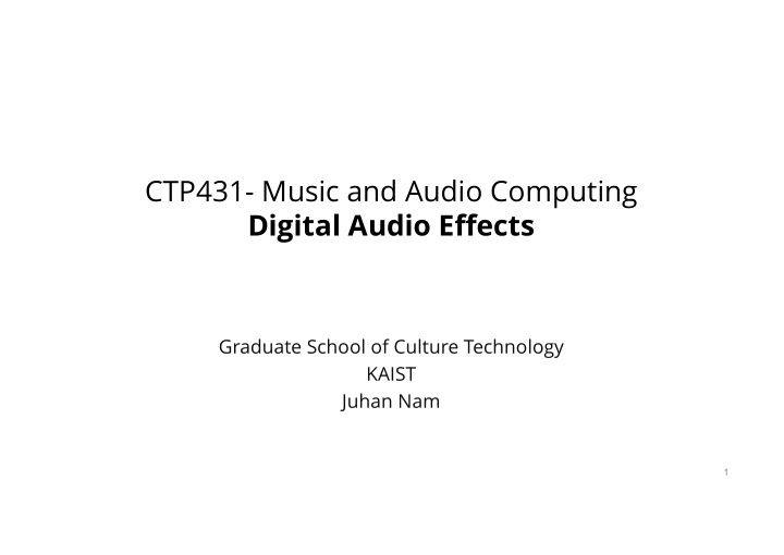 ctp431 music and audio computing digital audio effects
