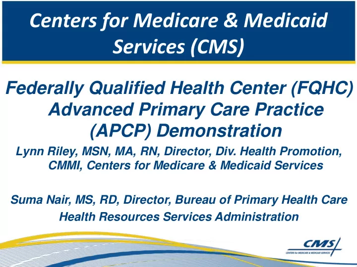 centers for medicare medicaid services cms