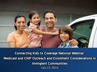 Agenda  Topic Overview  Eligibility Rules: Enrolling eligible immigrants  and individuals in