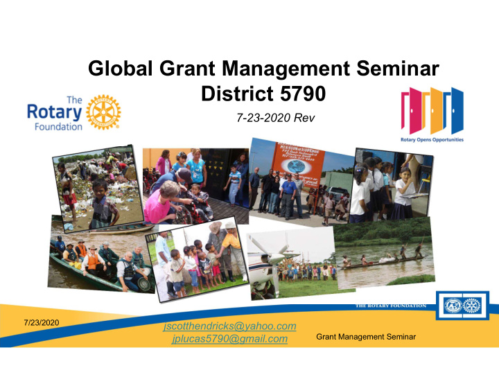 global grant management seminar district 5790