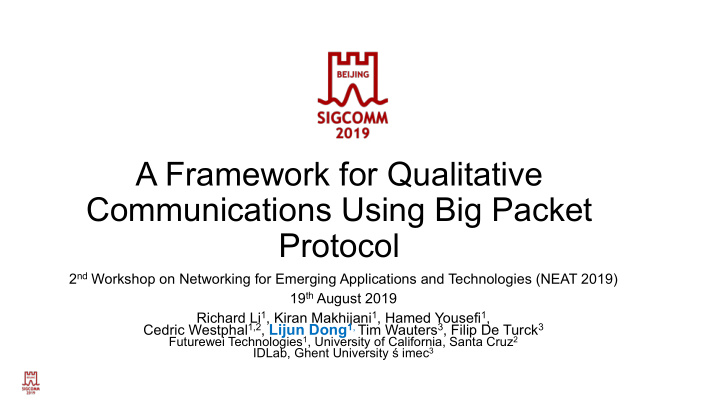 a framework for qualitative communications using big