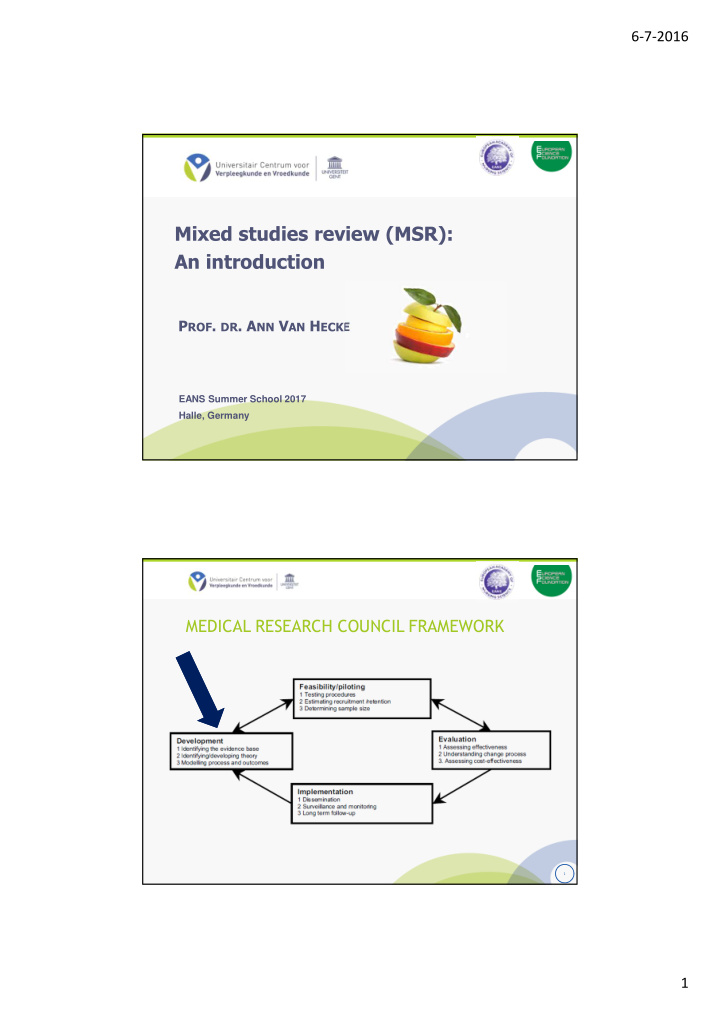 mixed studies review msr an introduction