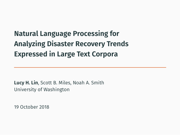 natural language processing for analyzing disaster
