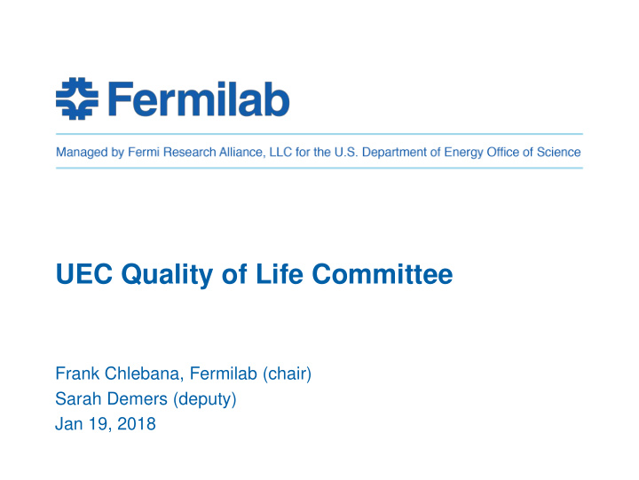 uec quality of life committee