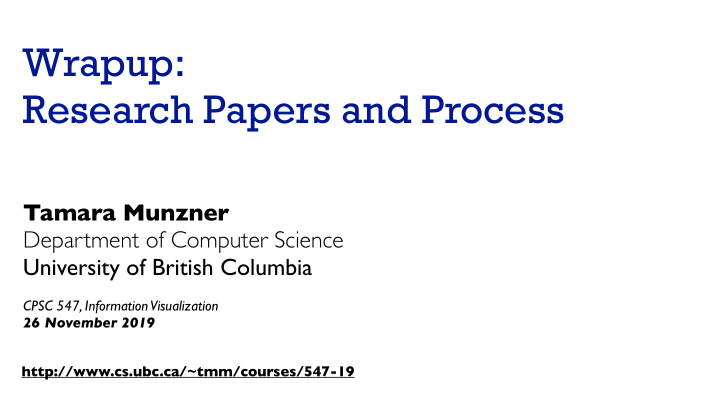 wrapup research papers and process