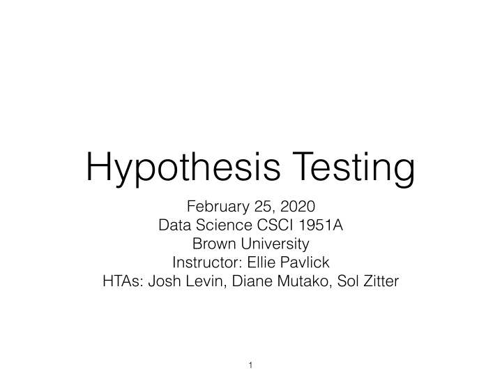 hypothesis testing