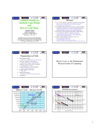 Abstract  Common Mistakes in Watch out! Most adiabatic logic families are not what I call
