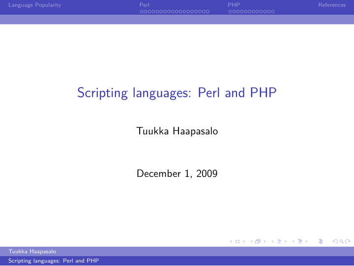 scripting languages perl and php