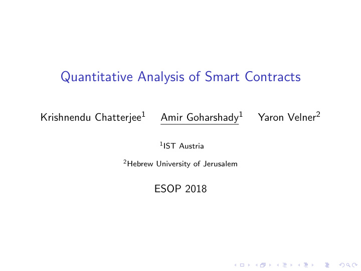 quantitative analysis of smart contracts