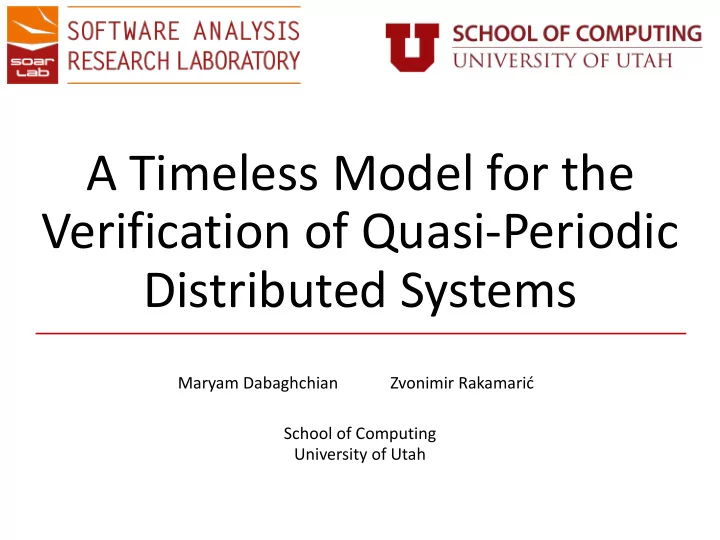 a timeless model for the verification of quasi periodic