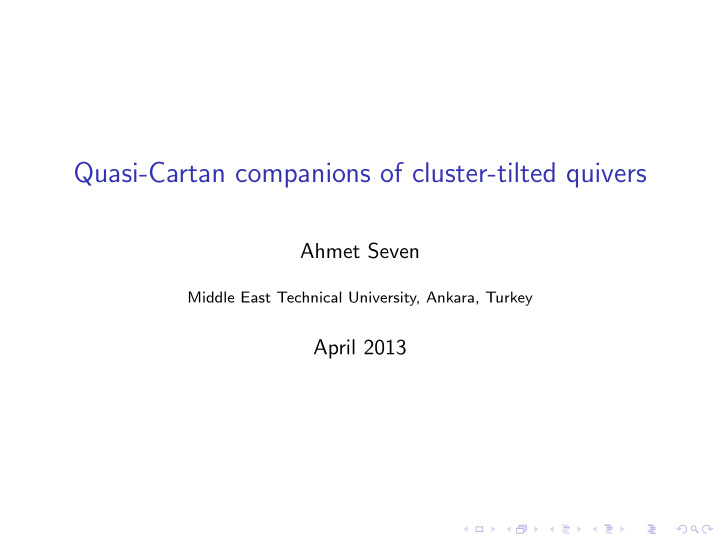 quasi cartan companions of cluster tilted quivers