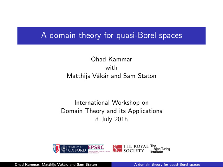 a domain theory for quasi borel spaces