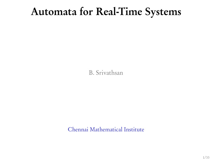 automata for real time systems