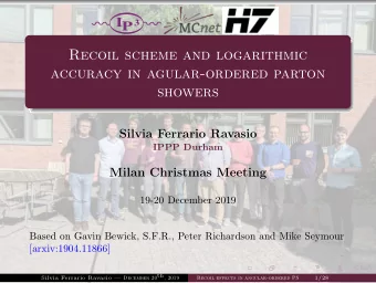 Recoil scheme and logarithmic  accuracy in agular-ordered parton  showers  Silvia Ferrario Ravasio
