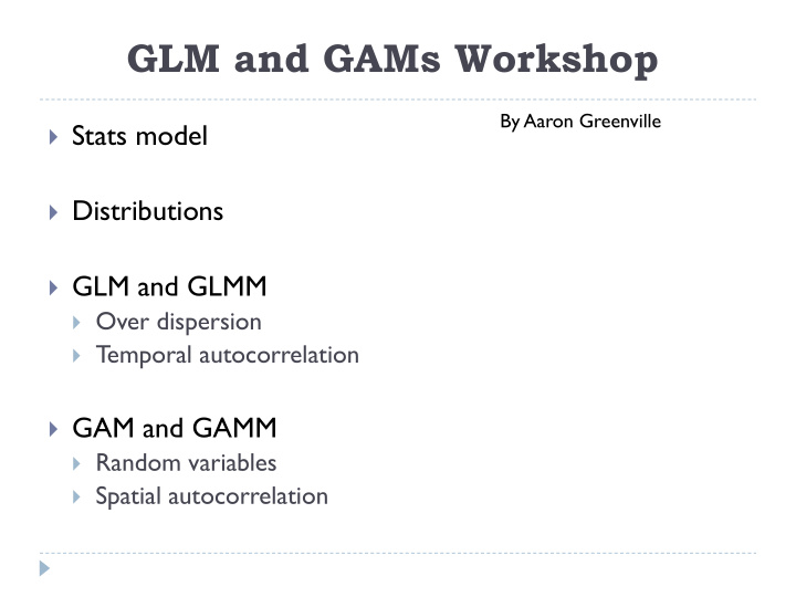 glm and gams workshop