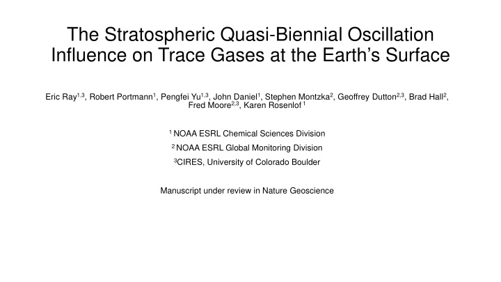 the stratospheric quasi biennial oscillation influence on