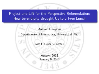 Project-and-Lift for the Perspective Reformulation:  How Serendipity Brought Us to a Free Lunch