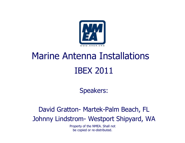 marine antenna installations
