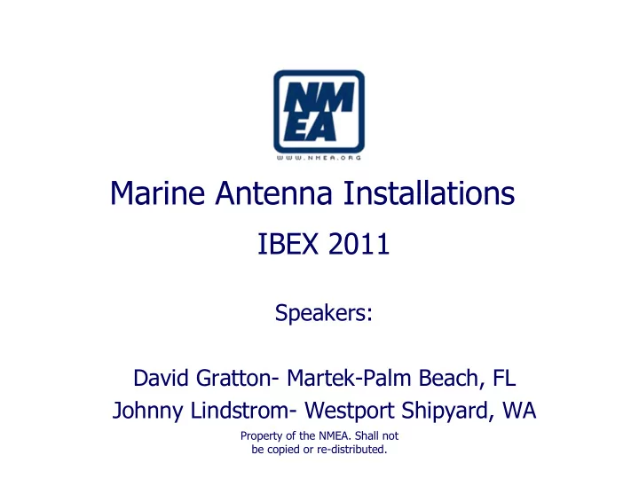 marine antenna installations