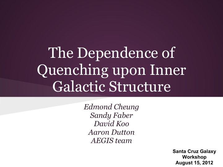 the dependence of quenching upon inner galactic structure