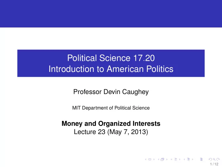 political science 17 20 introduction to american politics